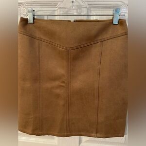 White House Black Market Tan Faux Suede Skirt
